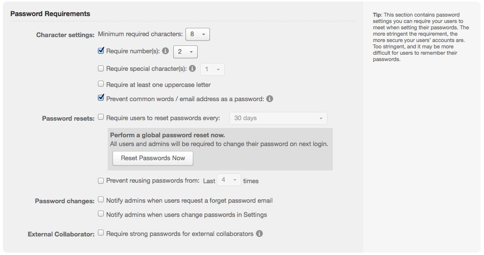 password policy